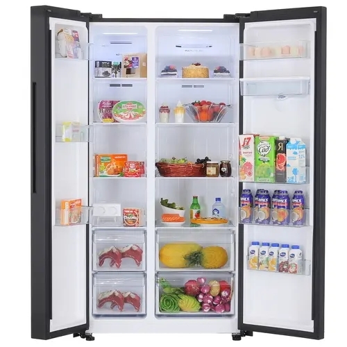 Холодильник Gorenje NRR9185EABXLWD черный матовый двухкамерный 353/191л морозилка снизу, No Frost, Side by Side
