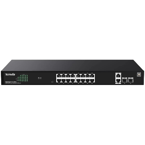 Коммутатор управляемый PoE Tenda TEG2220P-16-250W, 18 портов, 18x1 Гбит/с, SFP 2x1 Гбит/с, PoE 16x30Вт (до 230Вт)