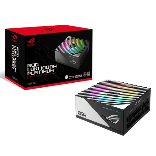 Блок питания ASUS ROG-LOKI-1000P-SFX-L GAMING (90YE00N1-B0NA00), 1000Вт, 80 PLUS Platinum, 135мм, модульный, серый и черный