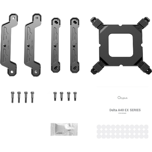 Кулер для процессора Ocypus Delta A40 EX BK ARGB, 120мм ARGB FAN, 4 HEAT PIPES, 4-PIN PWM, 500-1800 RPM, 29DBA, HYDRO BEARING, LGA115X/1200/1700/18XX, AM4/AM5