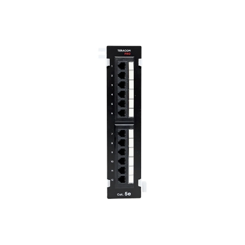 Патч-панель настенная TERACOM PRO Cat.5E неэкранированная UTP 12 портов RJ-45 Dual IDC