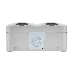 Блок горизонтальный 2 розетки (керамика) Mini OG IP54 с заземлением, о/у, серый Kranz