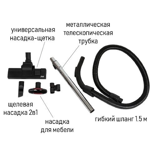 Пылесос JVC JH-VC401 бирюзовый/серый, 320/1800 Вт, уборка сухая, пылесборник контейнер 2,5 л.