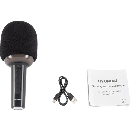 Микрофон беспроводной Hyundai H-MIC100 черный