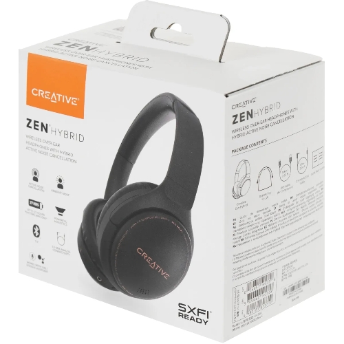 Беспроводные/проводные наушники Creative Zen Hybrid белый, полноформатные, Bluetooth + проводной, активное шумоподавление