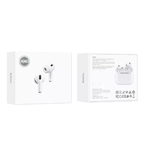 Наушники TWS Hoco EW97 белый, вкладыши, Bluetooth, до 4 ч