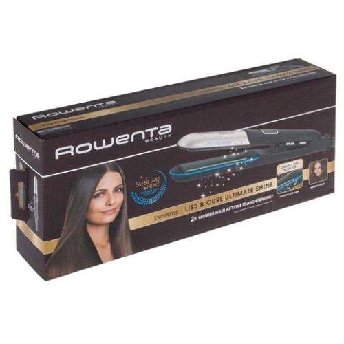 Выпрямитель для волос Rowenta Liss&Curl Ultimate shine SF6220D0 черный/металлик, 25 мм, 230 °C, 5 режимов