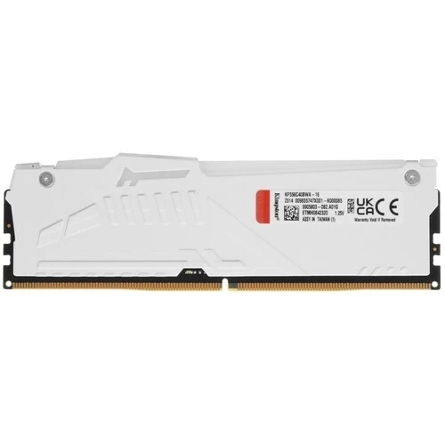 Оперативная память Kingston Fury Beast, DDR5, 16Gb (1x16Gb), 5600MHz, CL40, DIMM, радиатор, RGB, белый