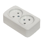 Розетка EKF EGR10-102-10 2-я, б/з, 10А, ОП Basic Минск белый