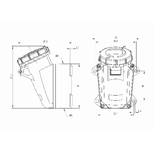Розетка наружная DKC DIS5181653T 16А 230В 2P+E IP67