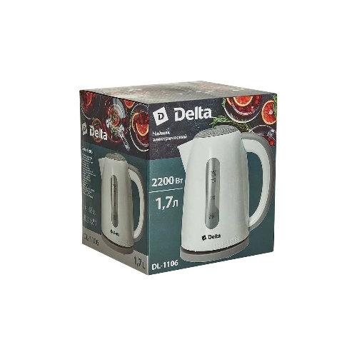 Чайник электрический Delta DL-1106 белый с серым