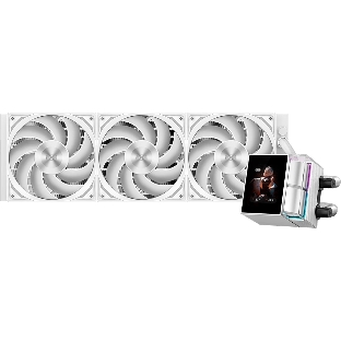 Система охлаждения Water Cooling System PCCooler DS360 Display WH (310W, 360мм, LED, белый, ARGb Pump/Fans: 3x120мм, 90.56CFM, 39.8dBA, 2500RPM/Pump height 65мм, 15dBA, 2600RPM, Rad thickness 27мм/S: 1851, 1700, 1200, 115X, AM5, AM4)