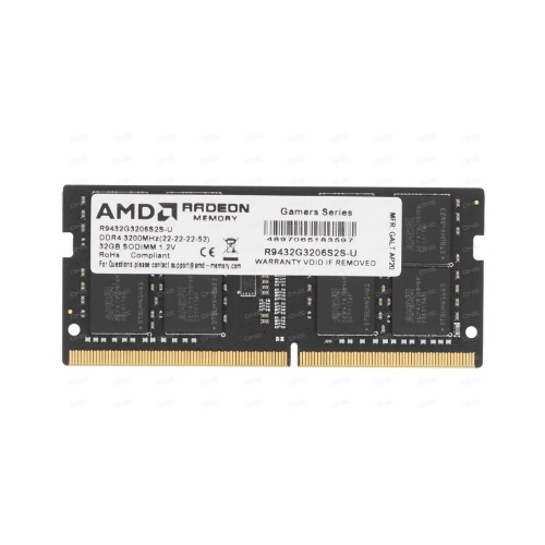 Оперативная память AMD Radeon R9, DDR4, 32GB (1x32 GB), 3200 MHz, CL22, SO-DIMM
