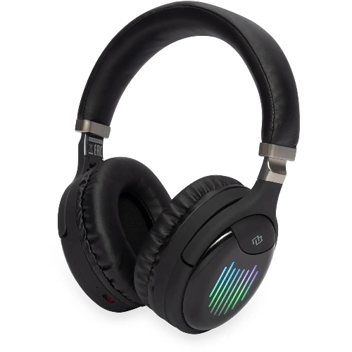 Беспроводные/проводные наушники Digma BT-16 черный, накладные, Bluetooth + проводной, складная конструкция, до 10 ч