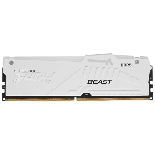 Оперативная память Kingston Fury Beast, DDR5, 16Gb (1x16Gb), 5600MHz, CL40, DIMM, радиатор, RGB, белый