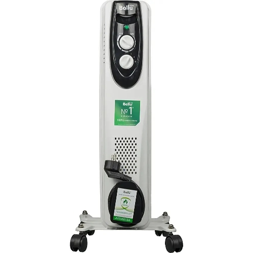 Обогреватель масляный Ballu Classic BOH/CL-05WRN (5 секций), белый, 1000 Вт, 15 м2, термостат