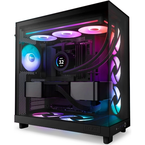 Вентилятор для корпуса Case Cooler NZXT F360 RGb Core (120x120x25мм, 4-pin PWM, RGb, 75.12CFM, 30dBA, 2400RPM, Black, Single-Frame RGb Fan Unit)