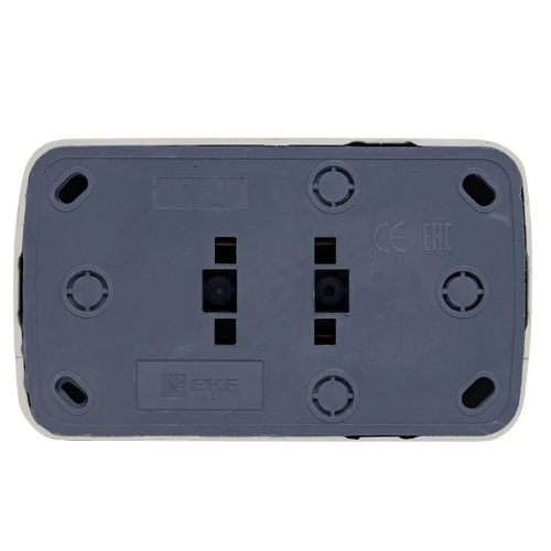 Розетка EKF EGR10-102-10 2-я, б/з, 10А, ОП Basic Минск белый