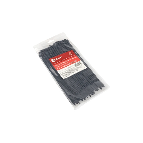 Хомут кабельный 3.6х200 нейл. черный (уп. 100 шт) EKF plc-cb-3.6x200
