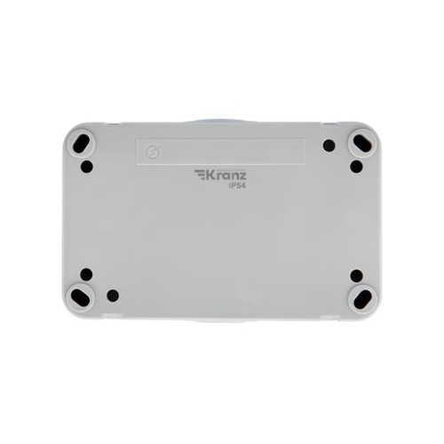 Блок горизонтальный 2 розетки (керамика) Mini OG IP54 с заземлением, о/у, серый Kranz