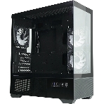 Компьютерный корпус ZALMAN CHRONIX V2, ATX, BLACK, WINDOW, 1xCombo (3.5’’ or 2.5’’), 1x3.5’’HDD, 2x2.5’’SSD, 1xUSB2.0, 1xUSB3.0, 1xUSB Type-C, SIDE 2x120мм ARGB, REAR 1x120мм ARGB