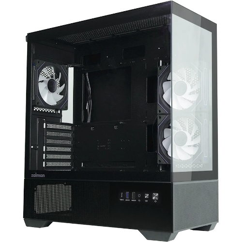 Компьютерный корпус ZALMAN CHRONIX V2, ATX, BLACK, WINDOW, 1xCombo (3.5’’ or 2.5’’), 1x3.5’’HDD, 2x2.5’’SSD, 1xUSB2.0, 1xUSB3.0, 1xUSB Type-C, SIDE 2x120мм ARGB, REAR 1x120мм ARGB
