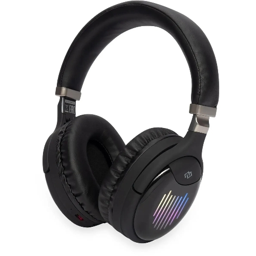 Беспроводные/проводные наушники Digma BT-16 черный, накладные, Bluetooth + проводной, складная конструкция, до 10 ч
