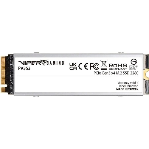 Накопитель SSD Patriot PV553, 4Tb, PCIe 5.0 x4, M.2 2280, NVMe, R/W 12400/11800, с активным охлаждением