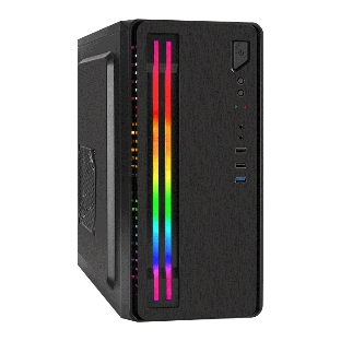 Компьютерный корпус Minitower ExeGate mEVO-7805-XP450 (mATX, БП XP450 с вент. 12см, 2*USB+1*USB 3.0, аудио, черный, с 2*RGb подсветкой)