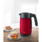 Чайник электрический Bosch TWK7L464 1.7 л, 2400 Вт., нерж.сталь, покрытая эмалью, красный, шкала уровня воды