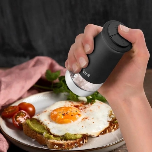 Перечница электрическая Kitfort КТ-6013-1 черный/серебристый