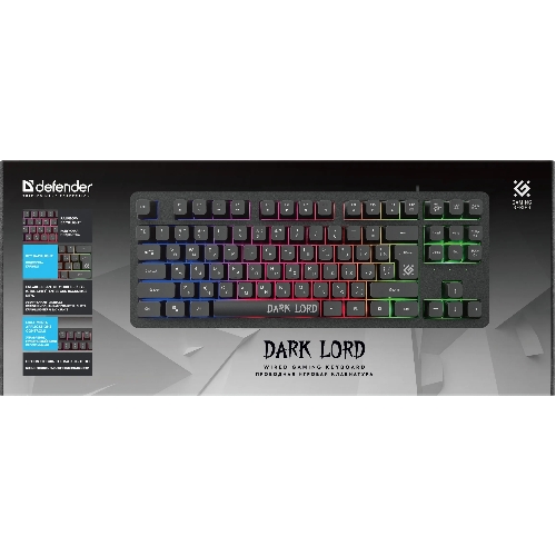 Клавиатура проводная Defender Dark Lord GK-580, USB, черный