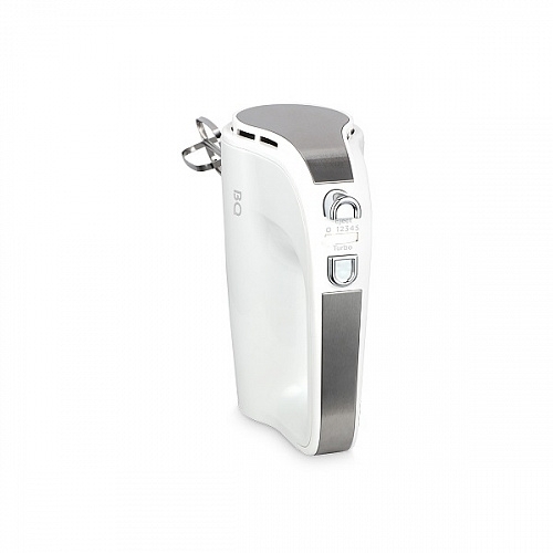 Миксер BQ MX423 White-Steel, Мощность 500 Вт, 5 скоростей, Режим Турбо