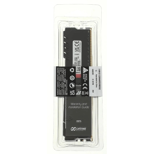 Оперативная память Kingston Fury Beast Black, DDR4, 8GB (1x8GB), 3200MHz, CL16, с радиатором, черный