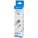 Кабель Maxvi MC-02 plus white USB-A - Type-C, 2A ток макс. нагрузки 2А, макс. напряжение 5V, длина кабеля 1.2м, материал PVC, белый