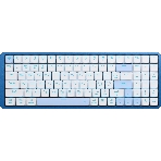 Клавиатура Redragon Eva Pro гибридная, USB Type-A, Bluetooth, радиоканал, белый/синий