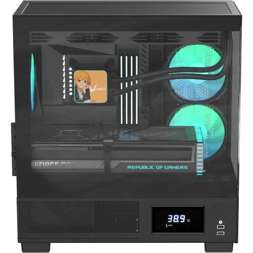 Компьютерный корпус AeroCool/Formula V Line Crystal E1M Black, MATX, USB3.0*2, Switch Display Panel