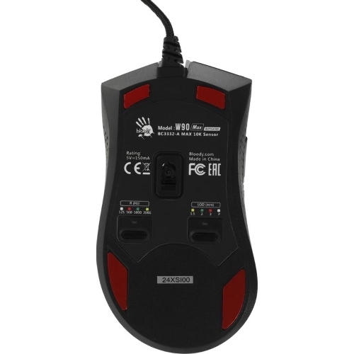 Мышь проводная A4Tech Bloody W90 Max черный, 10000 dpi, USB, кнопки - 10