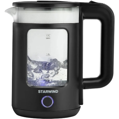 Чайник электрический Starwind SKG1053 1.7 л, 1800 Вт, черный