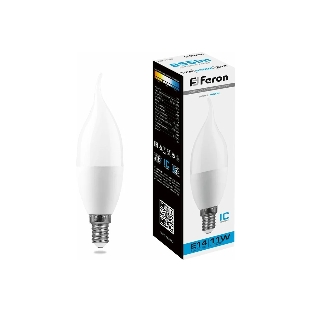 Лампа светодиодная Feron LB-770 (25952) 11W 230V E14 6400K свеча на ветру