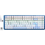 Клавиатура Redragon Eva Pro гибридная, USB Type-A, Bluetooth, радиоканал, белый/синий