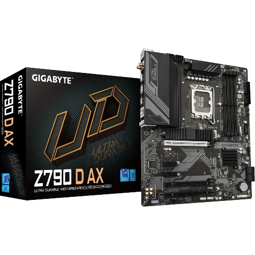Материнская плата Gigabyte Z790 D AX, LGA 1700, Intel Z790, 4xDDR5, 4xSATA, 3xM.2, 1xPCI-E 5.0 x16, 1xPCI-E 4.0 x4, 2xPCI-E 3.0 x1, 1xHDMI, 1xDP, 1x 2.5Gb LAN, 4xUSB-A 3.2 Gen 1, 1xUSB-A 3.2 Gen 2, 2xUSB-A 2.0, 1xUSB-C 3.2 Gen 2, 3x3.5 мм, 7.1, ATX
