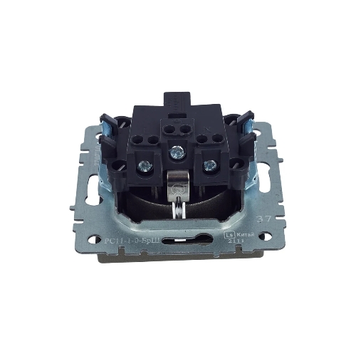 Розетка 1-местная IEK BRITE РС11-1-0-БрШ (BR-R11-16-K37) с заземлением, без защитных шторок, 16А, шампань
