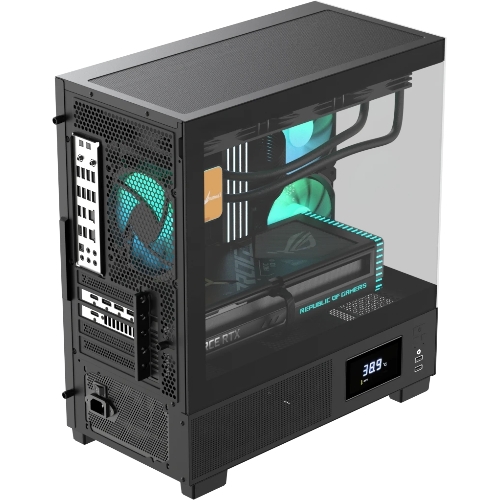 Компьютерный корпус AeroCool/Formula V Line Crystal E1M Black, MATX, USB3.0*2, Switch Display Panel