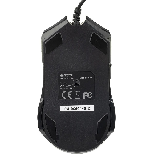 Мышь проводная A4Tech X89 черный, 2400 dpi, USB, кнопки - 8