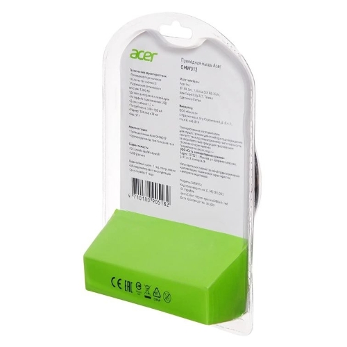Мышь проводная Acer OMW012 черный/красный, 1200 dpi, USB, кнопки - 3