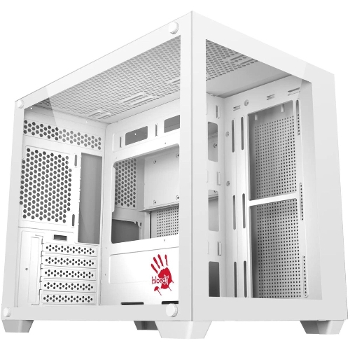 Компьютерный корпус Bloody BD-CC108 белый без БП mATX 9x120мм 2xUSB 3.0 audio bott PSU