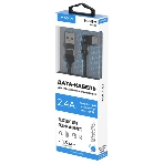 Кабель Maxvi MC-19M black, USB-A - microUSB, 2.4A, LED ток макс. нагрузки 2.4А, макс. напряжение 5V; стандарт USB 2.0; длина кабеля 1.5м, нейлоновая оплетка, металлические корпуса разъемов,LED подсветка, цвет: черный