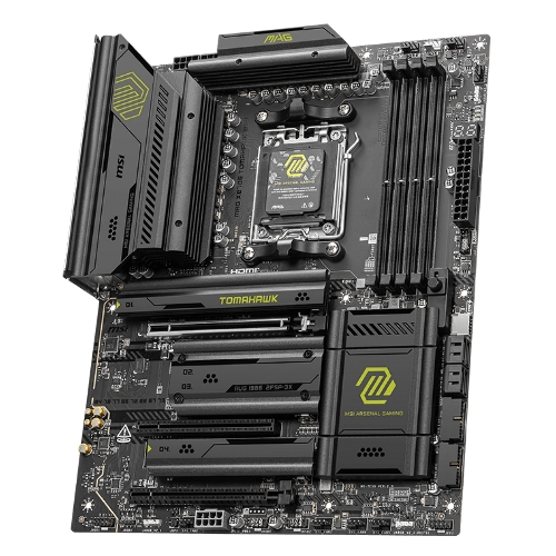 Материнская плата MSI MAG X870E TOMAHAWK WIFI, AM5, AMD X870, 4xDDR5, 4xSATA, 4xM.2, 1xPCI-E 5.0 x16, 1xPCI-E 4.0 x4, 1xPCI-E 3.0 x1, 1xHDMI, 2xUSB Type-C, 1x5Gb LAN, 2xUSB-A 3.2 Gen 2, 3xUSB-A 3.2 Gen 1, 4xUSB-A 2.0, 7.1, Wi-Fi 7, ATX