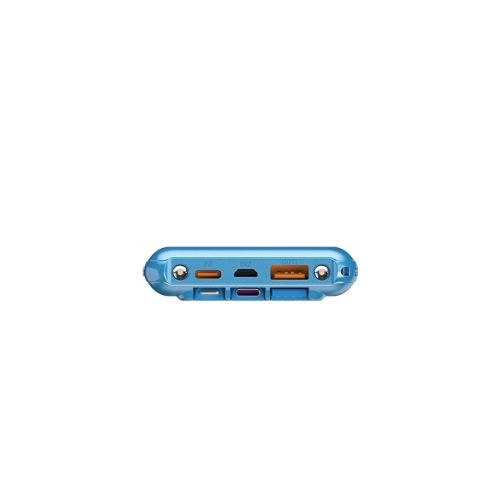 Портативный аккумулятор Maxvi PB10-11 10000 мАч blue 3A, встроенные кабели USB A/Type-C/Lightning